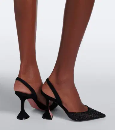 Amina Muaddi Holli embellished mesh slingback pumps | Thumbnail 6 Amina Muaddi Holli embellished mesh slingback pumps | Thumbnail 6