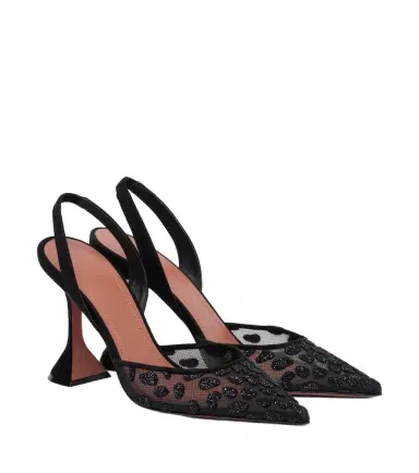 Amina Muaddi Holli embellished mesh slingback pumps | Thumbnail 1 Amina Muaddi Holli embellished mesh slingback pumps | Thumbnail 1