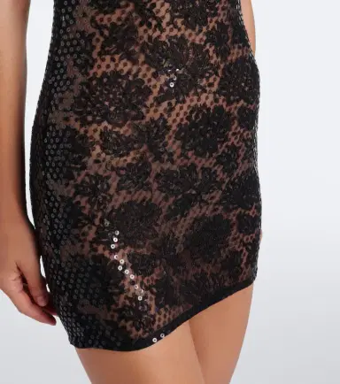 Gucci Sequined floral lace mini dress | Thumbnail 3 Gucci Sequined floral lace mini dress | Thumbnail 3