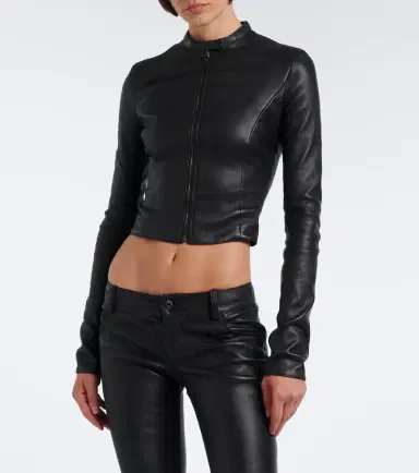 Gucci Cropped leather jacket | Thumbnail 4 Gucci Cropped leather jacket | Thumbnail 4