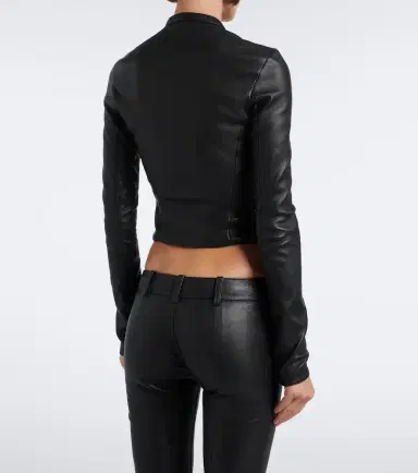 Gucci Cropped leather jacket | Thumbnail 6 Gucci Cropped leather jacket | Thumbnail 6
