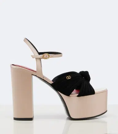 Valentino Garavani Crasher satin-trimmed suede platform sandals | Thumbnail 4 Valentino Garavani Crasher satin-trimmed suede platform sandals | Thumbnail 4