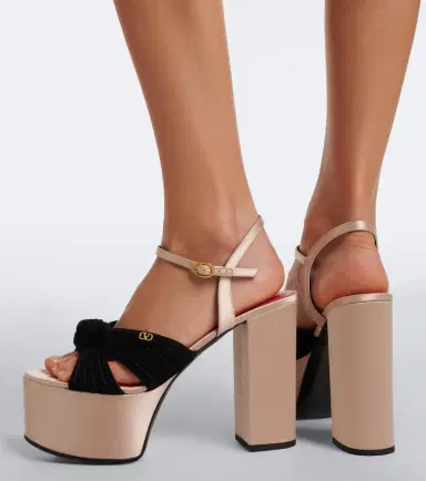 Valentino Garavani Crasher satin-trimmed suede platform sandals | Thumbnail 6 Valentino Garavani Crasher satin-trimmed suede platform sandals | Thumbnail 6