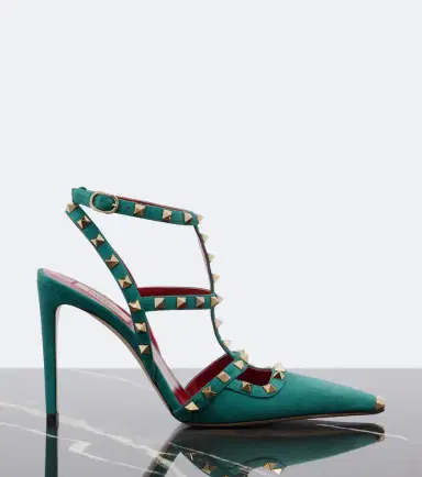 Valentino Garavani Rockstud suede slingback pumps | Thumbnail 3 Valentino Garavani Rockstud suede slingback pumps | Thumbnail 3