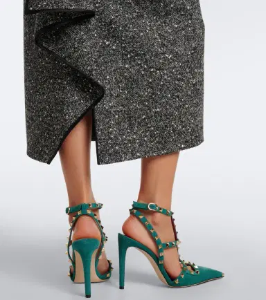 Valentino Garavani Rockstud suede slingback pumps | Thumbnail 5 Valentino Garavani Rockstud suede slingback pumps | Thumbnail 5