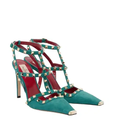 Valentino Garavani Rockstud suede slingback pumps | Thumbnail 1 Valentino Garavani Rockstud suede slingback pumps | Thumbnail 1