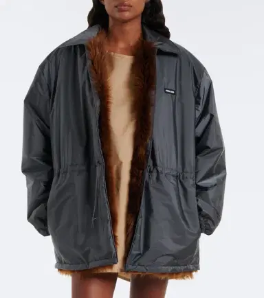 Miu Miu Shearling-lined blouson jacket | Thumbnail 5 Miu Miu Shearling-lined blouson jacket | Thumbnail 5