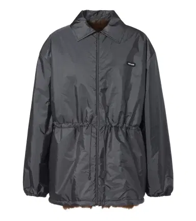 Miu Miu Shearling-lined blouson jacket | Thumbnail 1 Miu Miu Shearling-lined blouson jacket | Thumbnail 1