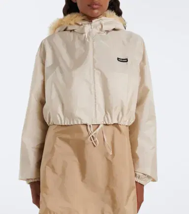 Miu Miu Cropped hooded shearling-trimmed jacket | Thumbnail 5 Miu Miu Cropped hooded shearling-trimmed jacket | Thumbnail 5