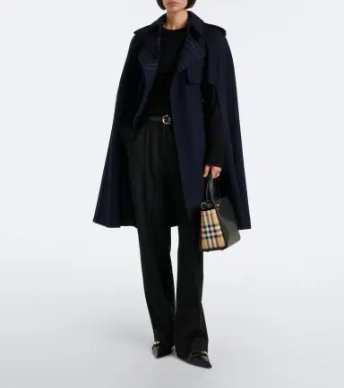 Burberry Check belted wool cape | Thumbnail 2 Burberry Check belted wool cape | Thumbnail 2