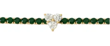 Wish Fine Jewelry 0.75ct Emerald Diamond 18K Gold Pear Chain Bracelet | Thumbnail 1 Wish Fine Jewelry 0.75ct Emerald Diamond 18K Gold Pear Chain Bracelet | Thumbnail 1