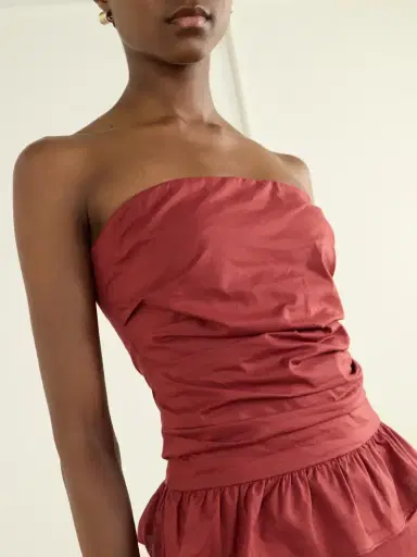 Faithfull Simone Strapless Ruffled Cotton Top | Thumbnail 4 Faithfull Simone Strapless Ruffled Cotton Top | Thumbnail 4