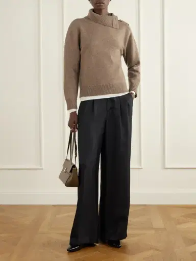 Veronica de Piante Cielo Buttoned Turtleneck Wool And Cashmere-blend Sweater | Thumbnail 2 Veronica de Piante Cielo Buttoned Turtleneck Wool And Cashmere-blend Sweater | Thumbnail 2