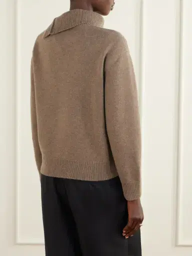 Veronica de Piante Cielo Buttoned Turtleneck Wool And Cashmere-blend Sweater | Thumbnail 4 Veronica de Piante Cielo Buttoned Turtleneck Wool And Cashmere-blend Sweater | Thumbnail 4