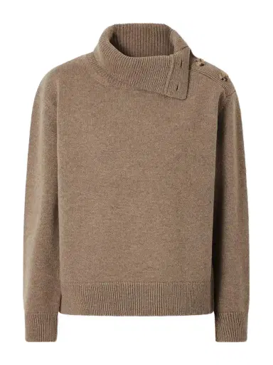 Veronica de Piante Cielo Buttoned Turtleneck Wool And Cashmere-blend Sweater | Thumbnail 1 Veronica de Piante Cielo Buttoned Turtleneck Wool And Cashmere-blend Sweater | Thumbnail 1