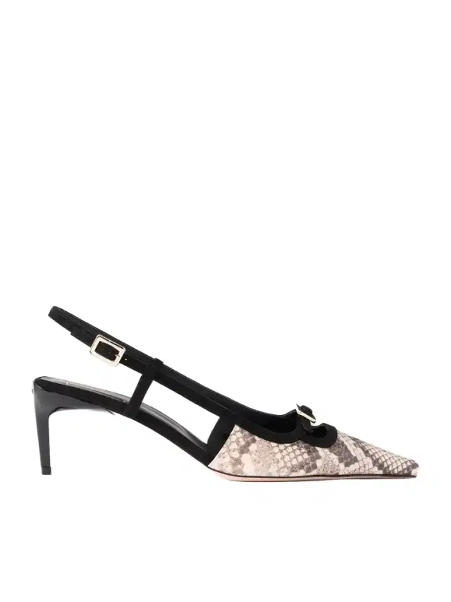 Snake-effect 55 Leather Slingback Pumps Snake-effect 55 Leather Slingback Pumps