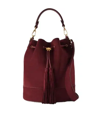 Gianvito Rossi Sienna Tasseled Suede Drawstring Bucket Bag | Thumbnail 1 Gianvito Rossi Sienna Tasseled Suede Drawstring Bucket Bag | Thumbnail 1