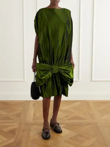 Simone Rocha Bow-detailed Taffeta Midi Dress | Thumbnail 2 Simone Rocha Bow-detailed Taffeta Midi Dress | Thumbnail 2