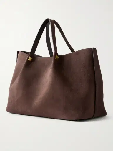 Valentino Garavani Vlogo Signature Studded Suede Tote | Thumbnail 4 Valentino Garavani Vlogo Signature Studded Suede Tote | Thumbnail 4