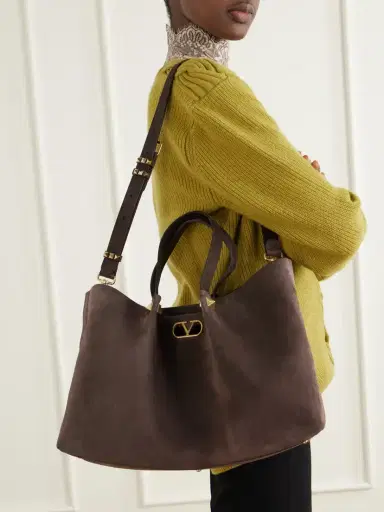 Valentino Garavani Vlogo Signature Studded Suede Tote | Thumbnail 5 Valentino Garavani Vlogo Signature Studded Suede Tote | Thumbnail 5