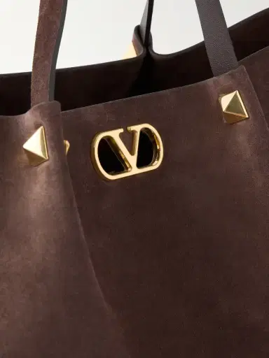 Valentino Garavani Vlogo Signature Studded Suede Tote | Thumbnail 6 Valentino Garavani Vlogo Signature Studded Suede Tote | Thumbnail 6