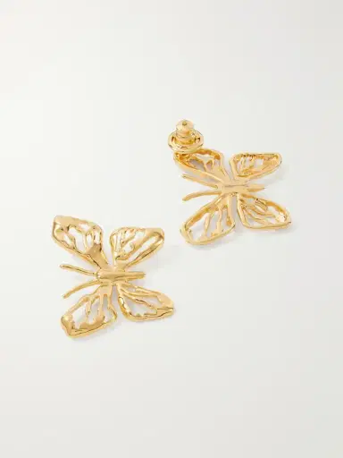 Oscar de la Renta Butterfly Gold-tone Earrings | Thumbnail 3 Oscar de la Renta Butterfly Gold-tone Earrings | Thumbnail 3