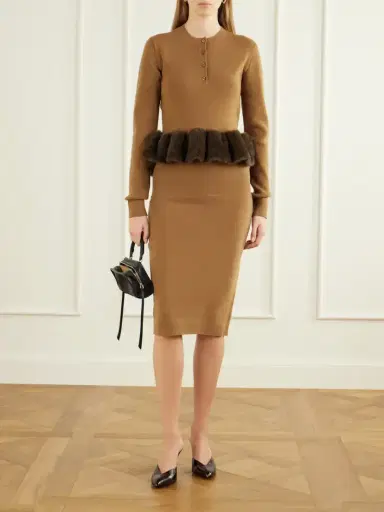 Stella McCartney Shearling-trim Wool-blend Cardigan | Thumbnail 2 Stella McCartney Shearling-trim Wool-blend Cardigan | Thumbnail 2