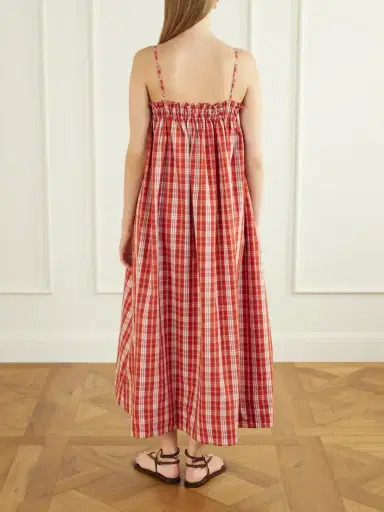 Faithfull Greta Checked Cotton Midi Dress | Thumbnail 3 Faithfull Greta Checked Cotton Midi Dress | Thumbnail 3