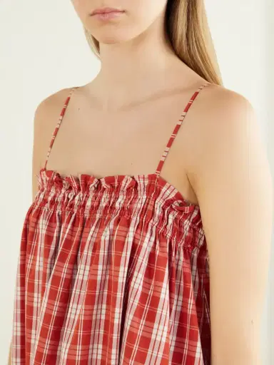 Faithfull Greta Checked Cotton Midi Dress | Thumbnail 4 Faithfull Greta Checked Cotton Midi Dress | Thumbnail 4