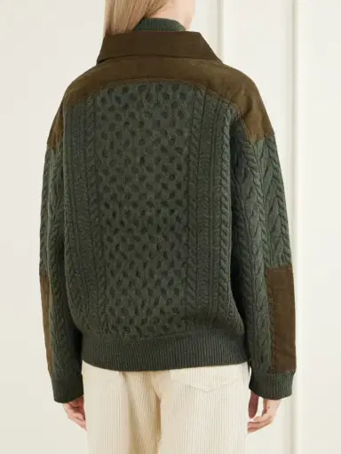 Sea Allen Cotton Corduroy-trimmed Cable-knit Wool Sweater | Thumbnail 4 Sea Allen Cotton Corduroy-trimmed Cable-knit Wool Sweater | Thumbnail 4
