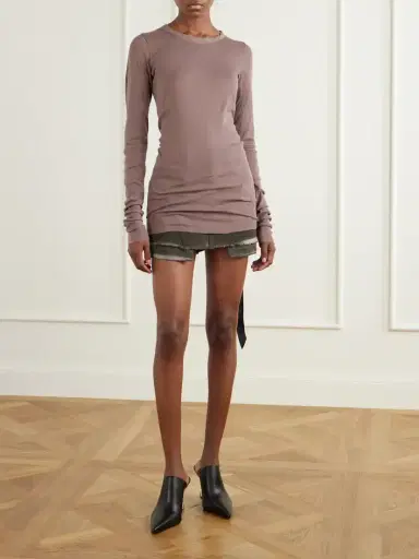 Rick Owens Drkshdw Frayed Cotton-gauze Jersey T-shirt | Thumbnail 2 Rick Owens Drkshdw Frayed Cotton-gauze Jersey T-shirt | Thumbnail 2