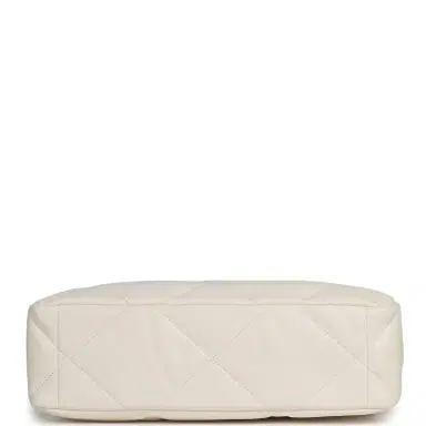Chanel Chanel Large 19 Flap Bag White Shiny Lambskin Mixed Metal Hardware | Thumbnail 6 Chanel Chanel Large 19 Flap Bag White Shiny Lambskin Mixed Metal Hardware | Thumbnail 6