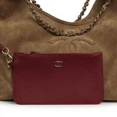 Chanel Chanel Large CC Cabas Hobo Bag Dark Beige Suede Gold Hardware | Thumbnail 7 Chanel Chanel Large CC Cabas Hobo Bag Dark Beige Suede Gold Hardware | Thumbnail 7