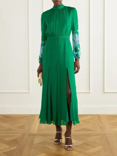 Saloni Jacqui D Belted Flower-printed Silk-chiffon Midi Dress | Thumbnail 2 Saloni Jacqui D Belted Flower-printed Silk-chiffon Midi Dress | Thumbnail 2