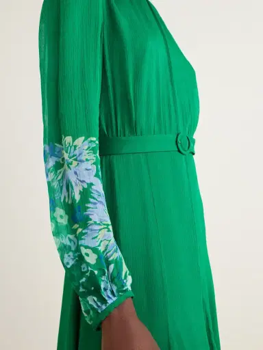 Saloni Jacqui D Belted Flower-printed Silk-chiffon Midi Dress | Thumbnail 4 Saloni Jacqui D Belted Flower-printed Silk-chiffon Midi Dress | Thumbnail 4