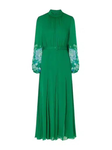 Saloni Jacqui D Belted Flower-printed Silk-chiffon Midi Dress | Thumbnail 1 Saloni Jacqui D Belted Flower-printed Silk-chiffon Midi Dress | Thumbnail 1