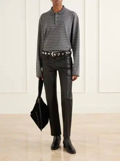 Frame The Cigarette Low-rise Straight-leg Leather Pants | Thumbnail 2 Frame The Cigarette Low-rise Straight-leg Leather Pants | Thumbnail 2