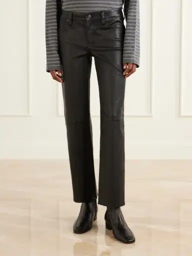 Frame The Cigarette Low-rise Straight-leg Leather Pants | Thumbnail 3 Frame The Cigarette Low-rise Straight-leg Leather Pants | Thumbnail 3