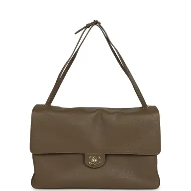 Chanel Chanel Maxi "Souplissimo" Large Flap Bag Dark Khaki Grained Calfskin Gold Hardware | Thumbnail 7 Chanel Chanel Maxi "Souplissimo" Large Flap Bag Dark Khaki Grained Calfskin Gold Hardware | Thumbnail 7