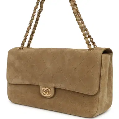 Chanel Chanel Maxi "Souplissimo" Small Flap Bag Dark Beige Suede Gold Hardware | Thumbnail 5 Chanel Chanel Maxi "Souplissimo" Small Flap Bag Dark Beige Suede Gold Hardware | Thumbnail 5