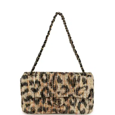 Chanel Chanel Maxi Leopard Print "Souplissimo" Small Flap Bag Brown, Black, White Tweed, Mixed Fibers Gold Hardware | Thumbnail 7 Chanel Chanel Maxi Leopard Print "Souplissimo" Small Flap Bag Brown, Black, White Tweed, Mixed Fibers Gold Hardware | Thumbnail 7