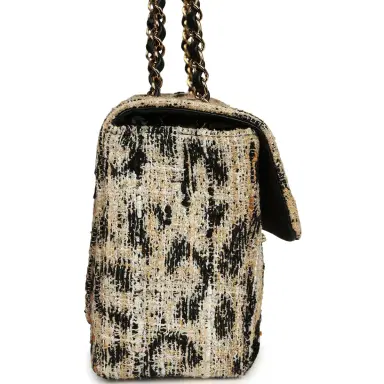 Chanel Chanel Maxi Leopard Print "Souplissimo" Small Flap Bag Brown, Black, White Tweed, Mixed Fibers Gold Hardware | Thumbnail 3 Chanel Chanel Maxi Leopard Print "Souplissimo" Small Flap Bag Brown, Black, White Tweed, Mixed Fibers Gold Hardware | Thumbnail 3
