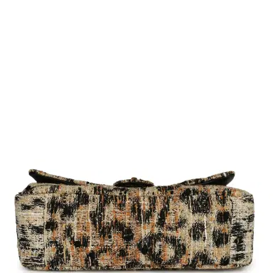 Chanel Chanel Maxi Leopard Print "Souplissimo" Small Flap Bag Brown, Black, White Tweed, Mixed Fibers Gold Hardware | Thumbnail 6 Chanel Chanel Maxi Leopard Print "Souplissimo" Small Flap Bag Brown, Black, White Tweed, Mixed Fibers Gold Hardware | Thumbnail 6