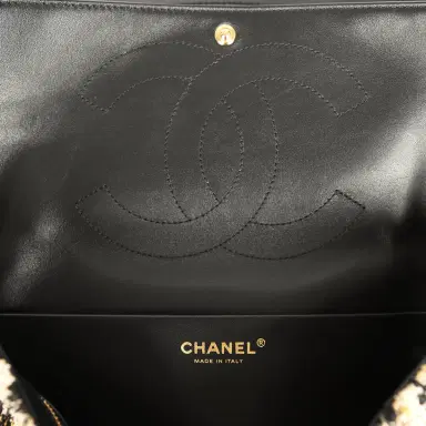 Chanel Chanel Maxi Leopard Print "Souplissimo" Small Flap Bag Brown, Black, White Tweed, Mixed Fibers Gold Hardware | Thumbnail 10 Chanel Chanel Maxi Leopard Print "Souplissimo" Small Flap Bag Brown, Black, White Tweed, Mixed Fibers Gold Hardware | Thumbnail 10