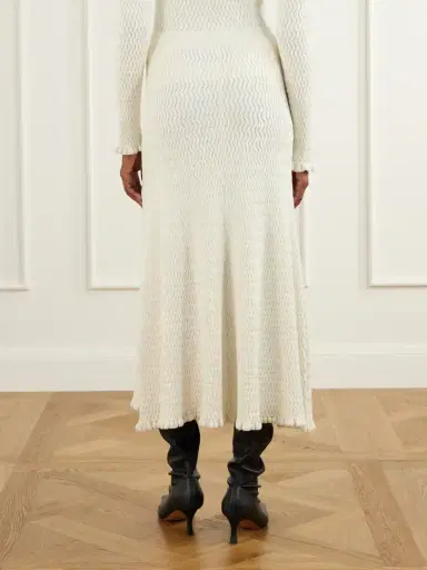 Proenza Schouler White Label Magnolia Cable-knit Cotton-blend Midi Skirt | Thumbnail 4 Proenza Schouler White Label Magnolia Cable-knit Cotton-blend Midi Skirt | Thumbnail 4