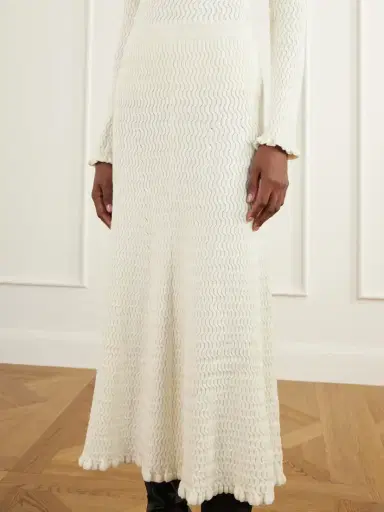 Proenza Schouler White Label Magnolia Cable-knit Cotton-blend Midi Skirt | Thumbnail 5 Proenza Schouler White Label Magnolia Cable-knit Cotton-blend Midi Skirt | Thumbnail 5