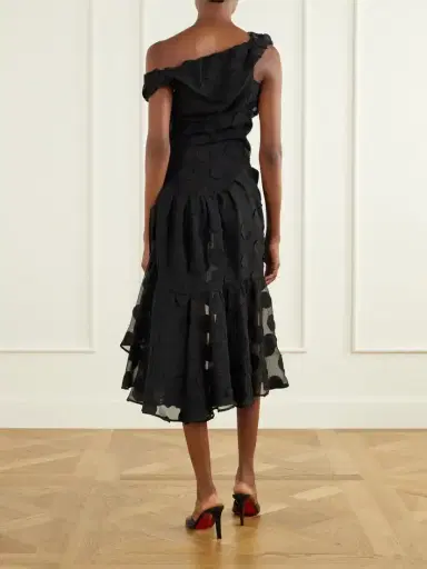 Vivienne Westwood Flocked Chiffon Polka-dot Midi Dress | Thumbnail 3 Vivienne Westwood Flocked Chiffon Polka-dot Midi Dress | Thumbnail 3