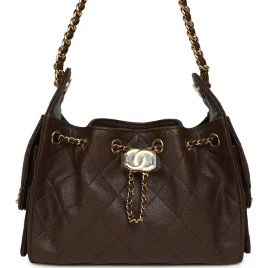 Chanel Chanel Mini 25 Hobo Bag Dark Brown Caviar Gold Hardware | Thumbnail 1 Chanel Chanel Mini 25 Hobo Bag Dark Brown Caviar Gold Hardware | Thumbnail 1