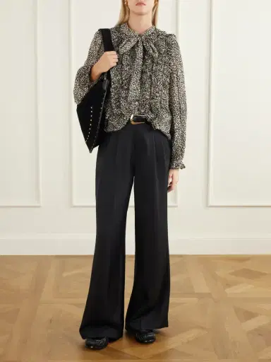 Sea Charlize Tie-detailed Ruffled Animal-print Chiffon Blouse | Thumbnail 2 Sea Charlize Tie-detailed Ruffled Animal-print Chiffon Blouse | Thumbnail 2