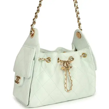 Chanel Chanel Mini 25 Hobo Bag Light Blue Caviar Gold Hardware | Thumbnail 2 Chanel Chanel Mini 25 Hobo Bag Light Blue Caviar Gold Hardware | Thumbnail 2